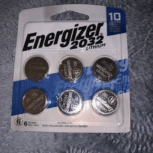 Energizer CR2032 3V Lithium Coin Cell 2032 Watch Battery 6 Count - Picture 1 of 2